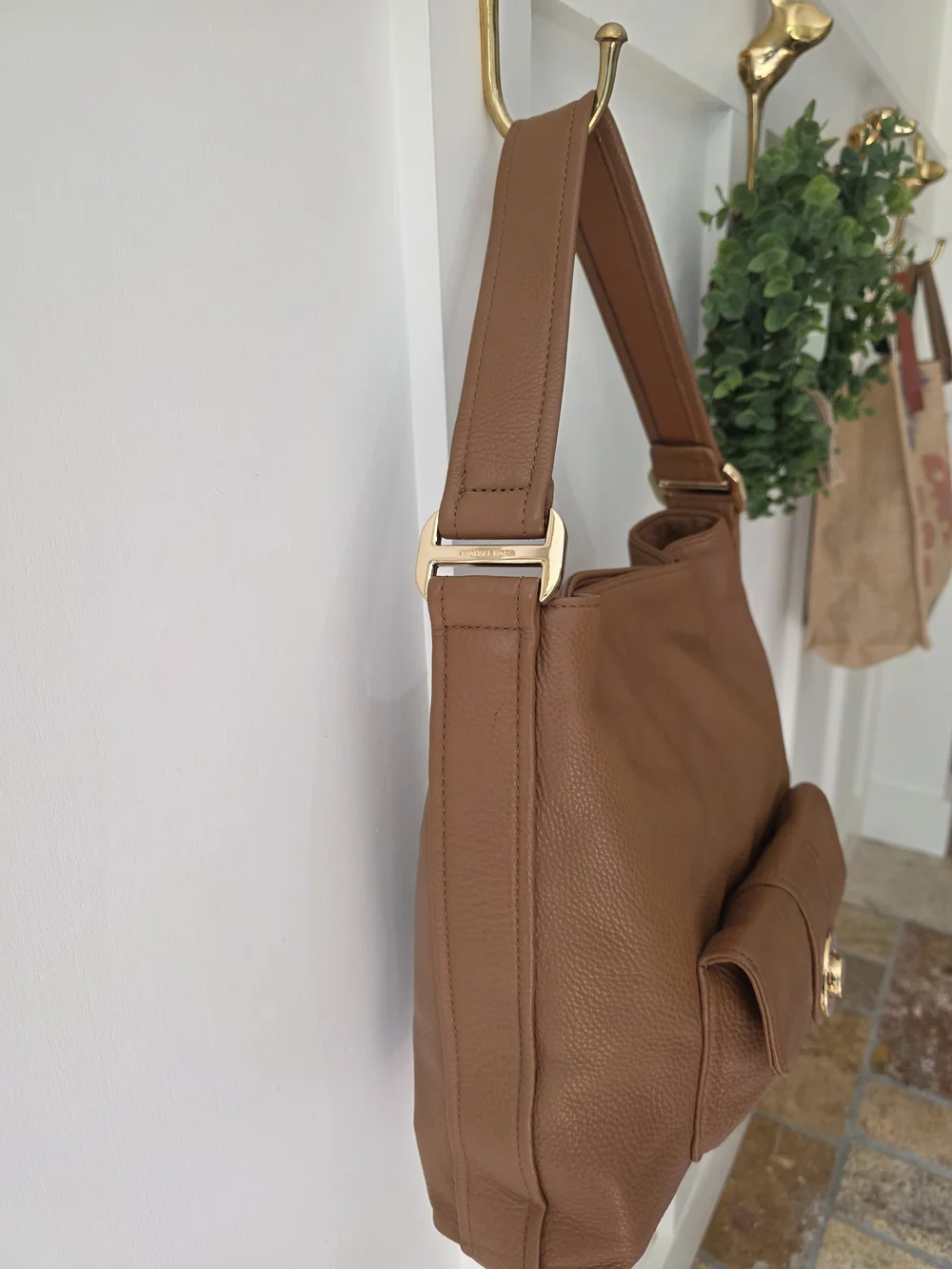 Michael Kors Caramel/Cognac Brown Leather Shoulder Bag